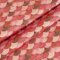 Corail Tissu en coton à motif d'écailles de poisson, rectangle, corail, 1000x1500x0.2mm