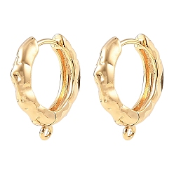 Chapado en Oro Real 18K Componentes para pendientes de aro de latón Shegrace, con bucle, sin cadmio, plomo, níquel, real 18 k chapado en oro, 18x16x3.5 mm, agujero: 1.2 mm, pin: 1 mm