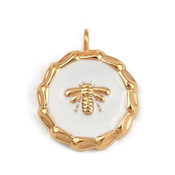 Bees 304 Подвески из нержавеющей стали с ионным покрытием (IP), с эмалью, без кадмия, без никеля и без свинца, реальный 18 k позолоченный, Пчелы, 18x15x2.5 мм, отверстие : 2 мм