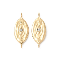 Настоящее золото 18K 304 подвески из нержавеющей стали со стразами, овальные амулеты, ионное покрытие (ip), реальный 18 k позолоченный, 21.5x8.5x1.5 мм, отверстие : 1.2 мм