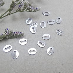 Stainless Steel Color Non-Tarnish 316 Surgical Stainless Steel Chain Tabs, Chain Extender Connectors, Oval, Stainless Steel Color, 5x4mm