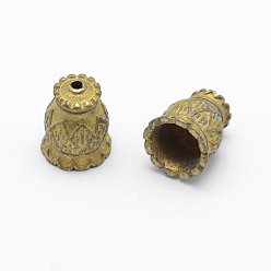 Raw(Unplated) Brass Bead Cone, Apetalous, Lead Free & Cadmium Free & Nickel Free, Raw(Unplated), 14x11.5mm, Hole: 2mm, Inner Diameter: 8mm