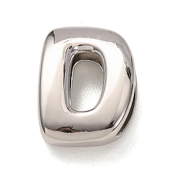 Letter D Латунные бусины, долговечный, стойки покрытие, без свинца и без кадмия, платина, Буква D, 21.5 XX 16x7 мм, отверстие : 18x4 мм