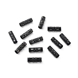 Черный Выемка 304 бусины из нержавеющей стали, колонка, чёрные, 12x4 мм, отверстие : 3 мм