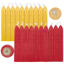 Mixed Color Sealing Wax Sticks, with Wicks, for Wax Seal Stamp, Mixed Color, 91x12x11.8mm, 20pcs/set