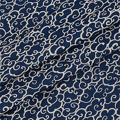Azul de Medianoche Tela de algodón estampada al estilo chino, Ropa y Accesorios, nube, azul medianoche, 1500x0.3 mm