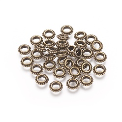 Античная Бронза Тибетском стиле сплав Шарики прокладки, пончик, без кадмия, без никеля и без свинца, античная бронза, 8x2.5 мм, отверстие : 4 мм