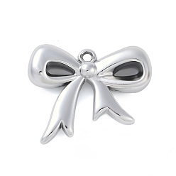 Платина Пластмассовые подвески ccb, бантом, платина, 40x49x11 мм, отверстие : 3.5 мм