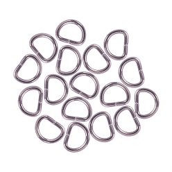 Stainless Steel Color 15x19x3mm 304 Stainless Steel Solid Open D Rings Key clasps for Craft, about 50pcs/bag