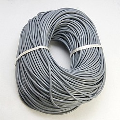 Серый 100 м коровьей кожаный шнур, кожаный шнур ювелирных изделий, серые, 3 мм