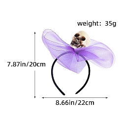 Лиловый Хэллоуин череп железные ленты для волос, аксессуары для волос с бантом для украшения вечеринок, сирень, 200x220 мм
