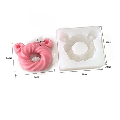 Белый Силиконовые формы для пончиков своими руками, формы для литья смолы, для уф-смолы, изготовление ювелирных изделий из эпоксидной смолы, белые, 73x79x24 мм