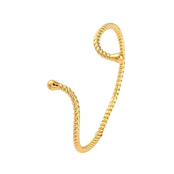 Настоящее золото 18K Витые латунные браслеты-манжеты с покрытием для женщин, долговечный, без кадмия и без свинца, реальный 18 k позолоченный, 5/8 дюйм (1.7 см)