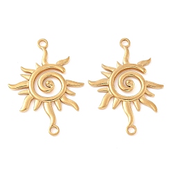 Золотой 304 подвески из нержавеющей стали, спиральные солнечные связи, золотые, 34.5x25x2 мм, отверстие : 2.2 мм