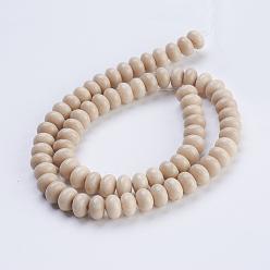 Fossil Coral Natural Petrified Wood Beads Strands, Rondelle, 8x5~5.5mm, Hole: 0.8mm, about 70~74pcs/strand, 14.8 inch~15.3 inch(37.5~39cm)