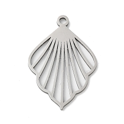 Нержавеющая Сталь Цвет 201 подвески из нержавеющей стали, лазерная резка, шарм из ракушек, анти-тускнение, цвет нержавеющей стали, 35x24x1 мм, отверстие : 2.5 мм