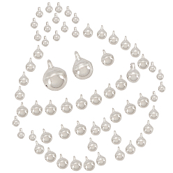 Stainless Steel Color 60Pcs 3 Styles 304 Stainless Steel Bell Charms, Stainless Steel Color, 20pcs/style