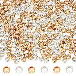 (52) Непрозрачная лаванда 400шт 2 цвета стойка покрытие латунные бусины, долговечный, круглые, разноцветные, 4x3 мм, отверстие : 1.5 мм, 200 шт / цвет