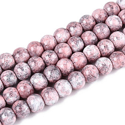 Розово-Коричневый Выпечка краска бисер пряди, круглые, розово-коричневый, 6~6.5 мм, отверстие : 1~1.2 мм, около 142~143 шт / нитка, 29.92~30.71 дюйм (76~78 см)