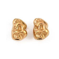 Самородки 304 из нержавеющей стали бусы, геометрия, реальный 18 k позолоченный, ионное покрытие (ip), самородки, 8x6x5 мм, отверстие : 1.6 мм