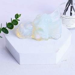 Опал Резные фигурки головы дракона из опалита, для домашнего офиса настольный орнамент фэн-шуй, 80 мм