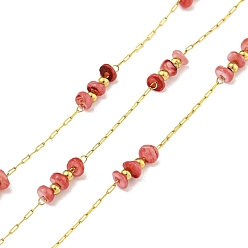 Светло-Вишневый Ионное покрытие (ip) 304 звенья цепи из нержавеющей стали, с морской ракушкой и катушкой, пайки, светло-вишневый, 8 мм