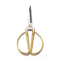 Golden Stainless Steel Scissors, with Zinc Alloy Handle, Golden, 18.8x9.5x1.15cm