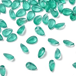 Зеленый агат Ограненный натуральный зеленый оникс-агат (окрашенный и нагретый) кабошоны, назад назад, форма слезы, 3x2x1.5 мм