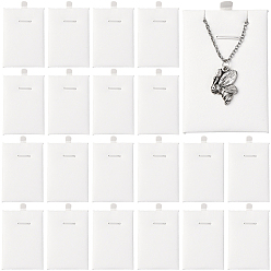 Белый 24 шт. подвески из искусственной кожи и губки для ювелирных изделий, кружевные карточки для демонстрации, прямоугольные, белые, 8.3x5.3x0.5 см