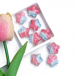 Лосось Двухцветные прозрачные акриловые бусины, звезда, salmon, 21x16 мм