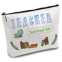 Слово Поликоттоновые холщовые сумки-хранилища с тематикой медсестры, металлические мешочки на молнии, прямоугольные, слово, 18x25 см