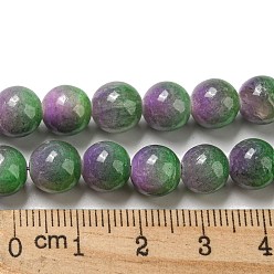 Lime Vert Teints jade naturel perles brins, ronde, lime green, 8mm, Trou: 1.2mm, Environ 49 pcs/chapelet, 15.55 pouce (39.5 cm)