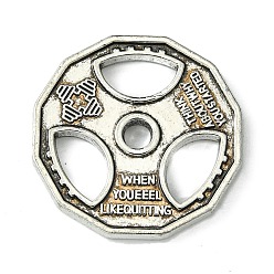 Antik Silber Farbe Tibetischen Stil Legierung Anhänger, Lenkrad, Antik Silber Farbe, 28x3 mm, Bohrung: 3.4 mm