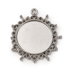 Платина 304 Настройки кабошон из нержавеющей стали кулон, плоско-круглые, платина, лоток : 20 мм, 33.5~34x30~32.5x2.5 мм, отверстие : 1.8 мм