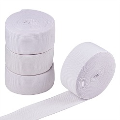 White Flat Elastic Rubber Cord/Band, Webbing Garment Sewing Accessories, White, 38mm, about 5.46 yards(5m)/roll