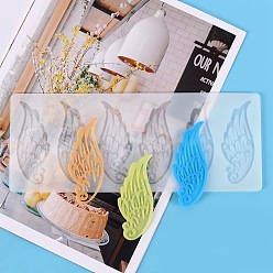 Blanc Moules à fondant en silicone de qualité alimentaire, ailes de papillon, bricolage, moules de résine, pour les bonbons diy, chocolat, résine UV, fabrication de crfat en résine époxy, blanc, 249x98x2.5mm, diamètre intérieur: 82x34 mm