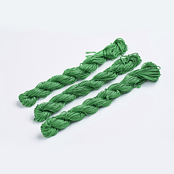 Green Nylon Thread, Nylon Jewelry Cord for Custom Woven Bracelets Making, Green, 1mm, about 26.24 yards(24m)/bundle, 10bundles/bag, about 262.46 yards(240m)/bag