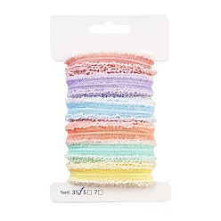 (52) Непрозрачная лаванда 18 ярды 6 цвета, наборы плиссированных лент из полиэстера и поликоттона, для изготовления бантов, Подарочная упаковка, разноцветные, 1/2 дюйм (12 мм), 3 ярды / цвет