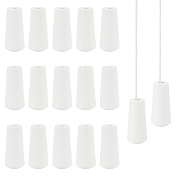 Лимонный шифон 16шт. деревянные наконечники для шнура, Торцевые крышки, лимонный шифон, 36x16.5 мм, отверстие : 4.5 мм