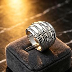 Platinum Multi Layered Zinc Alloy Finger Rings for Women, Platinum, 21mm, Inner Diameter: 17mm