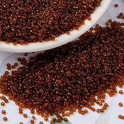 (RR134) Transparent Dark Topaz Миюки круглые бусины рокайль, японский бисер, 15/0, (rr 134) прозрачный темный топаз, 15/0, 1.5 мм, отверстие : 0.7 мм, Около 250000 шт / фунт