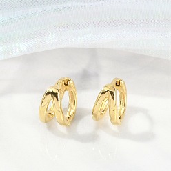 Золотой 304 серьги-кольца из нержавеющей стали для женщин, с 316 ушными шпильками из хирургической нержавеющей стали, ионное покрытие (ip), кольцо, золотые, 12.5x7 мм