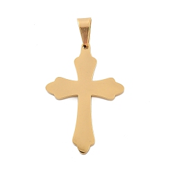 Золотой 304 подвески из нержавеющей стали, крест очарование, вакуумное покрытие pvd, золотые, 39x26.5x2.5 мм, отверстие : 5.5x8 мм