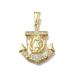 Настоящее золото 18K Латунные микро проложить кубического циркония подвески, Будда, без кадмия и без свинца, стойки покрытие, долговечный, реальный 18 k позолоченный, 26.5x22.5x4 мм, отверстие : 9x5 мм