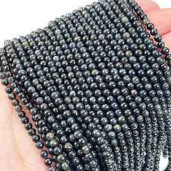 Тигровый глаз Нити натуральных бусин синего тигрового глаза (окрашенные и нагретые), класс А, окрашенные, круглые, 3 мм, отверстие : 0.5 мм, около 136 шт / нитка, 15.87'' (40.3 см)