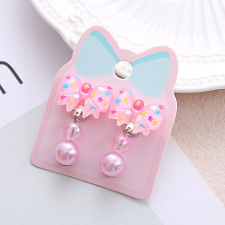 Bowknot Клипсы из пластика для детей, платина, бантом, 40x15 мм