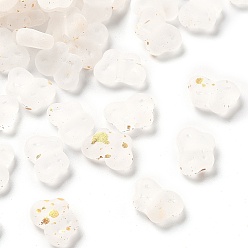 Белый Прозрачные акриловые бусины градиентного цвета, с золотой фольгой, бабочка, белые, 7.5x10x3.5 мм, отверстие : 1.5 мм, отверстие : 1.5 мм, о: 3571 шт / 500 г