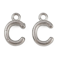 Letter C 304 прелести нержавеющей стали, полированный, цвет нержавеющей стали, буква С, 9x5.5x2 мм, отверстие : 1.2 мм