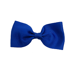Синий Grosgrain bowknot аллигаторные зажимы для волос, С железными аллигаторами, синие, 80 мм