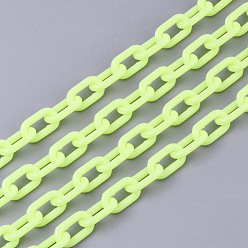 Шампанско-Желтый Непрозрачные акриловые кабельные цепи, овальные, шампанское желтый, 13x8x2 мм, 19.68 дюйм (50 см) / прядь